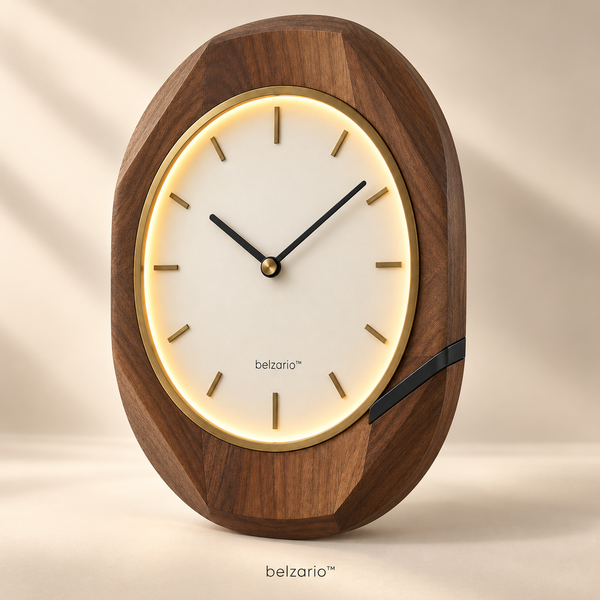 belzario™ Arvella Illuminated Walnut Wall Clock