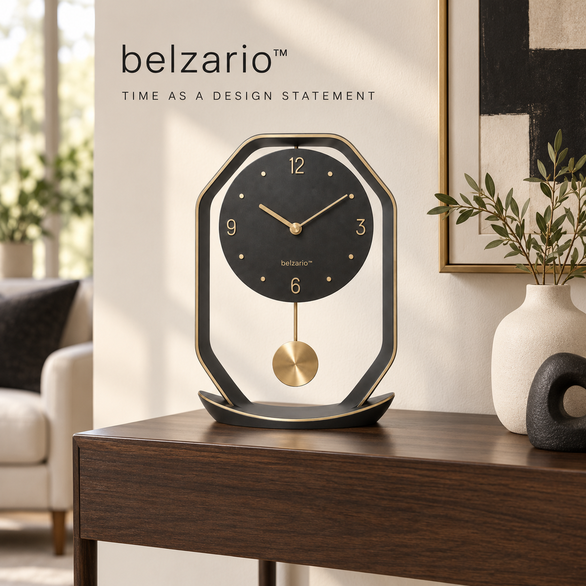 belzario™ Arclune Sculptural Pendulum Clock