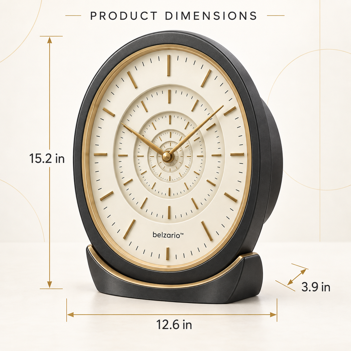 belzario™ Continuum Halo Infinite-Dial Mantel Clock