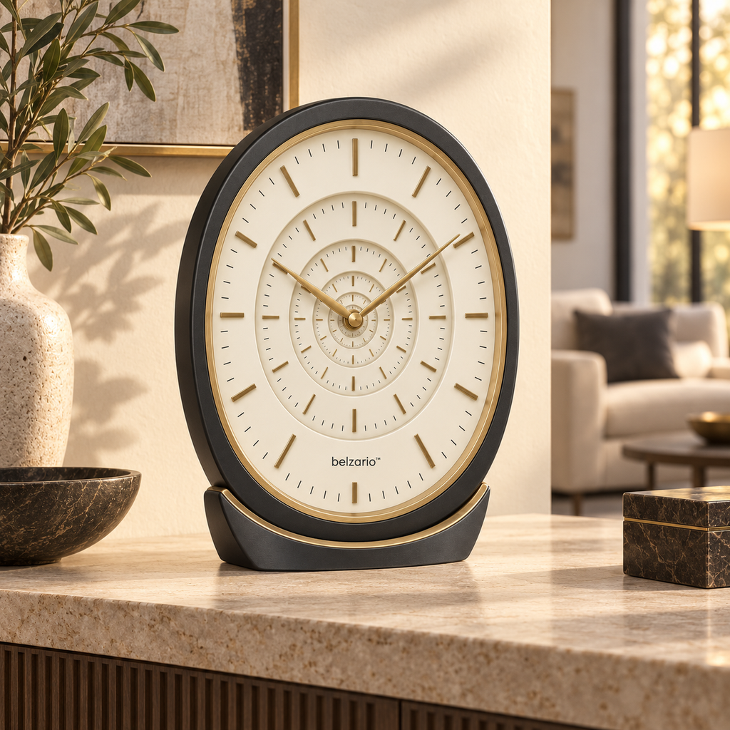 belzario™ Continuum Halo Infinite-Dial Mantel Clock