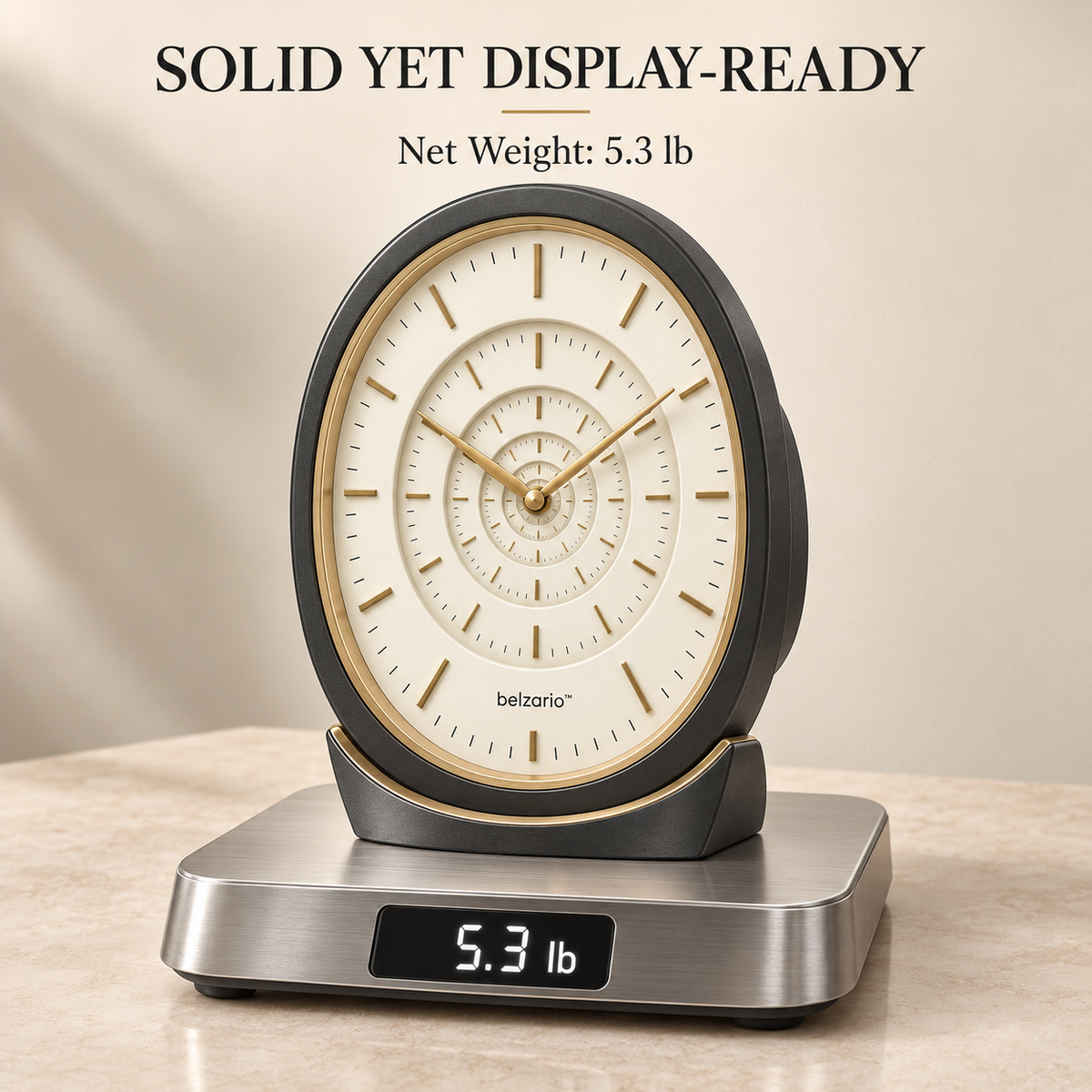 belzario™ Continuum Halo Infinite-Dial Mantel Clock
