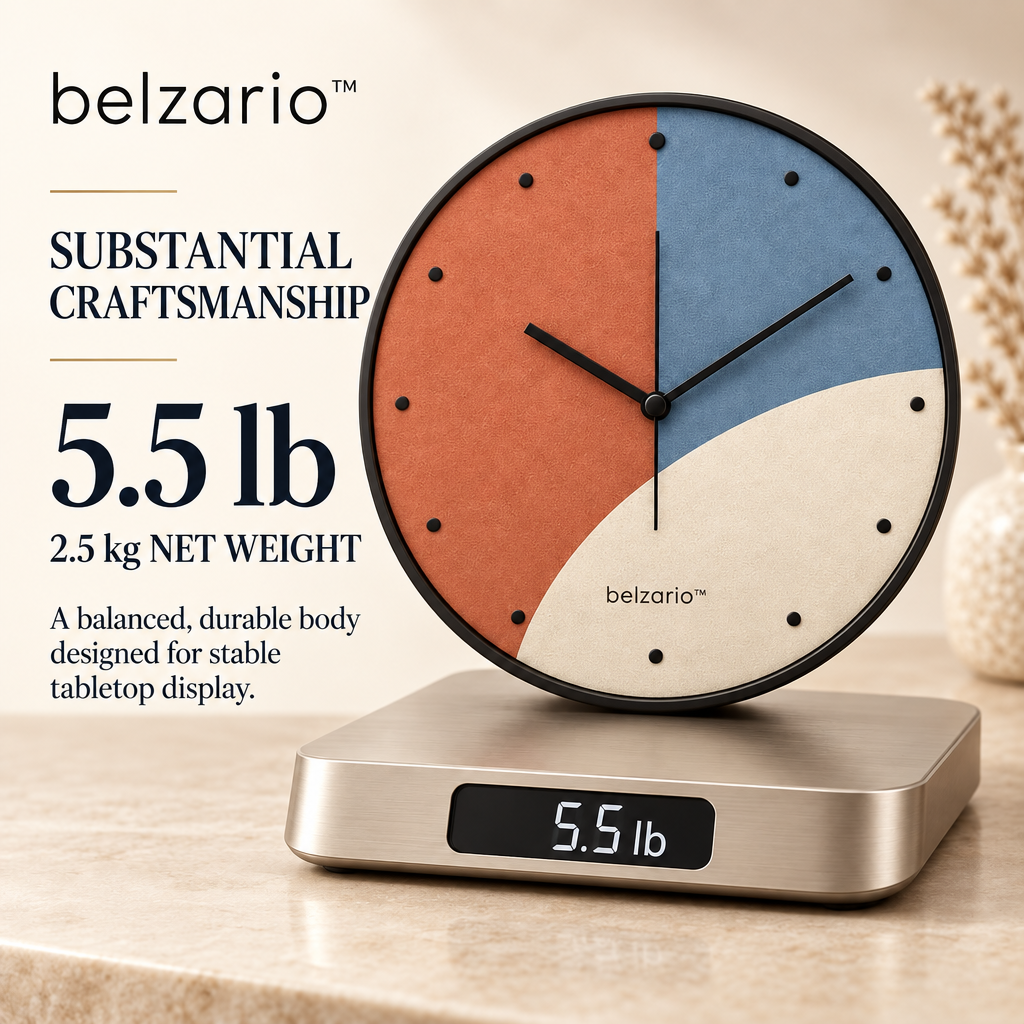 belzario™ Modern Abstract Art Wall Clock – Contemporary Decorative Wall Accent